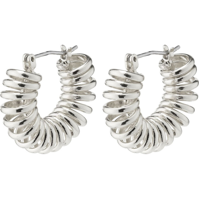 Sara Small Spiral Hoop Earrings - Silver Plated