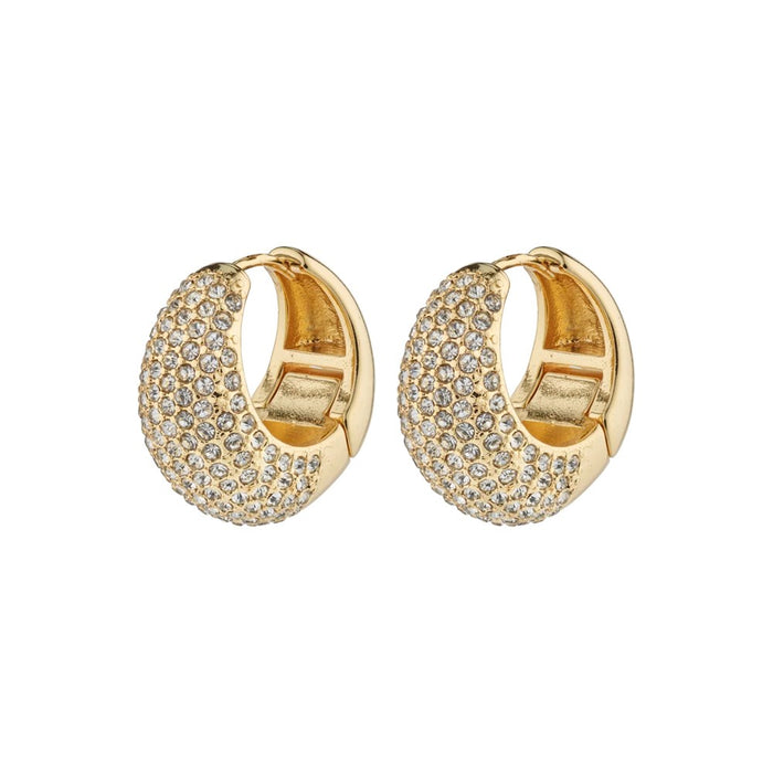 Naomi Recycled Crystal Hoops - Gold Plated