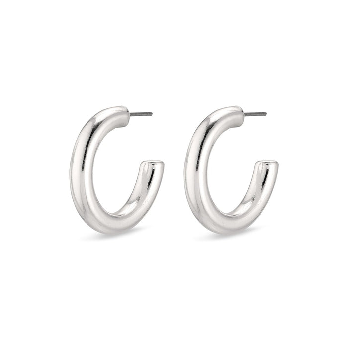 Maddie Pi Hoops - Silver Plated