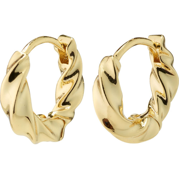 Taffy Recycled Small Swirl Hoop Earrings - Gold Plated