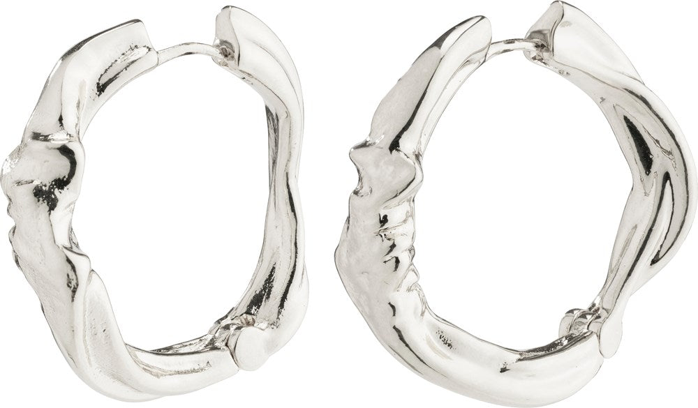 Anne Recycled Hoops - Silver Plated