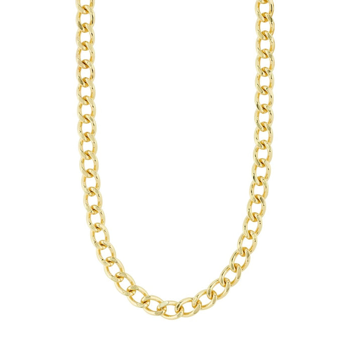 Charm Recycled Curb Necklace - Gold Plated