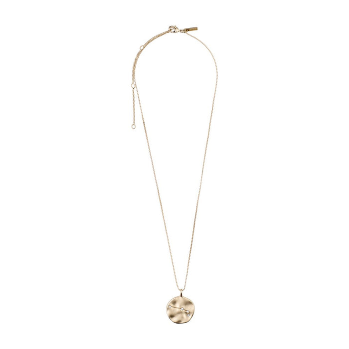 Aries Zodiac Sign Necklace - Gold Plated - Crystal