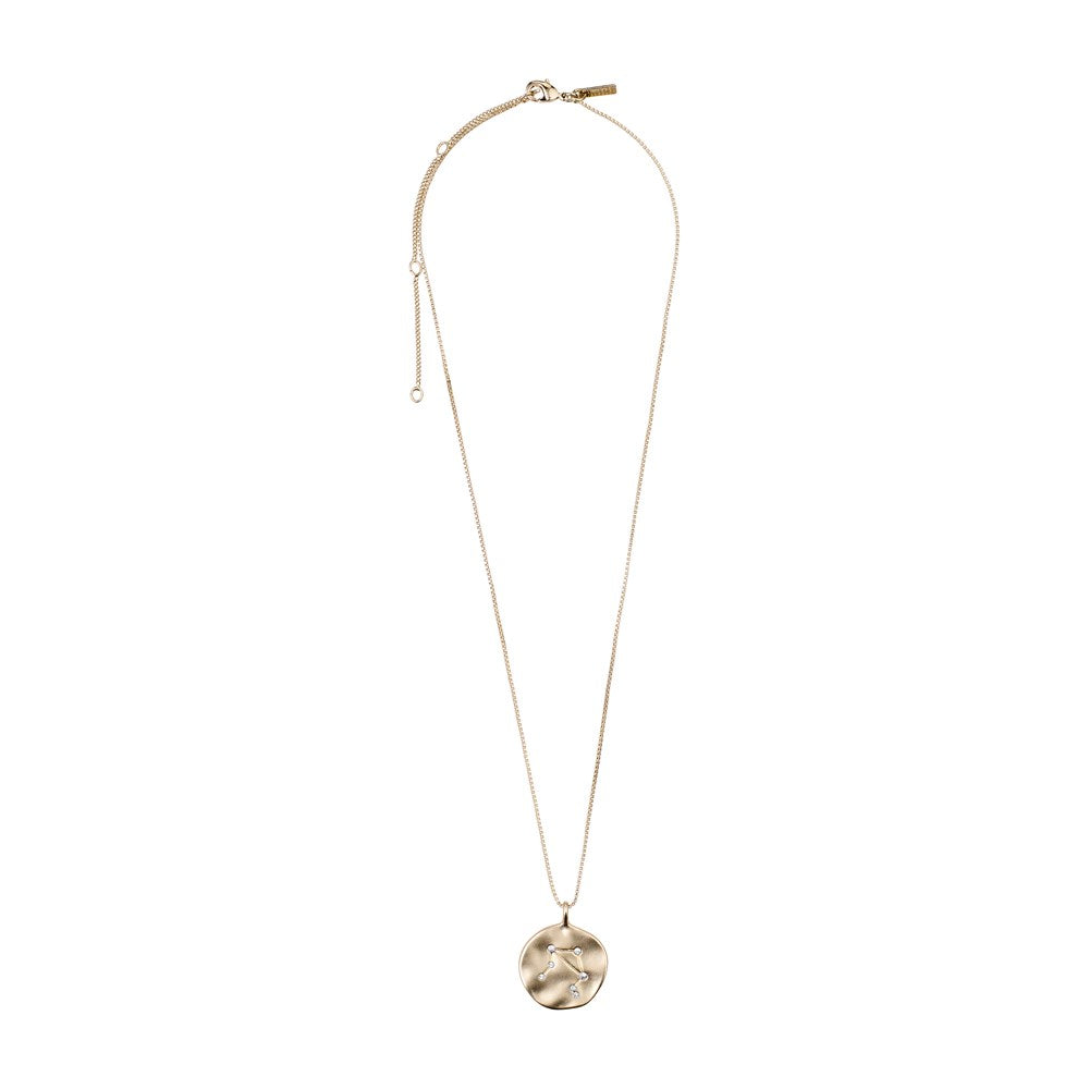 Libra Zodiac Sign Necklace - Gold Plated - Crystal