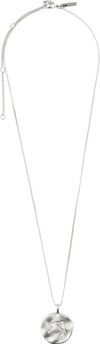 Libra Zodiac Sign Necklace - Silver Plated - Crystal