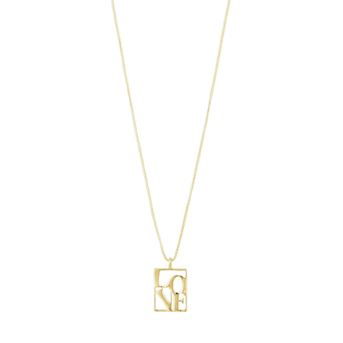 Love Tag Recycled Love Necklace - Gold Plated