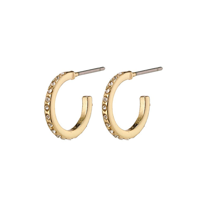 Roberta Pi Earrings - Gold Plated Crystal - 12mm