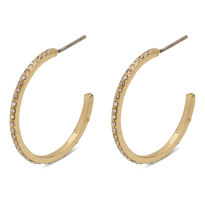 Roberta Pi Earrings - Gold Plated Crystal - 25mm