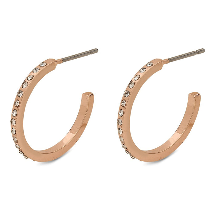 Roberta Pi Earrings - Rose Gold Plated Crystal - 17mm