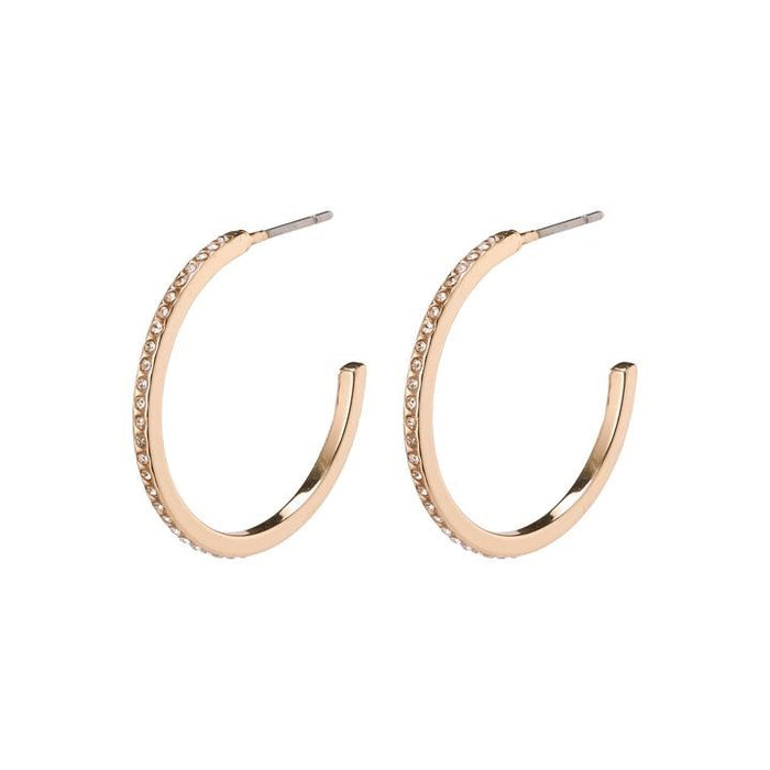 Roberta Pi Earrings - Rose Gold Plated Crystal - 25mm