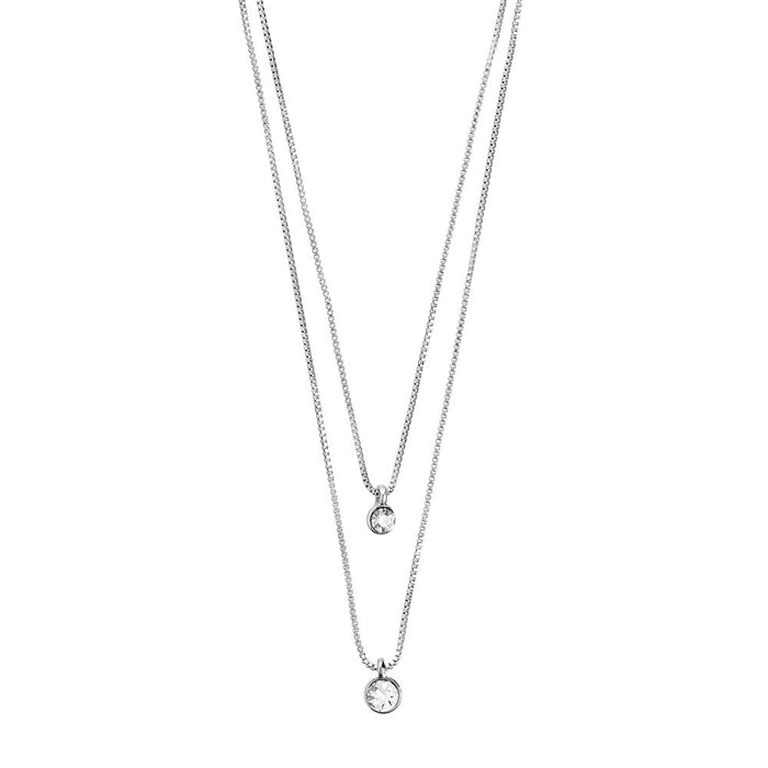 Lucia Pi Necklace - Silver Plated - Double