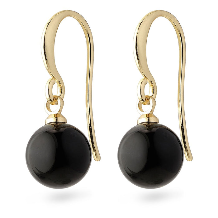 Goldie Pi Earrings - Black - Gold Plated