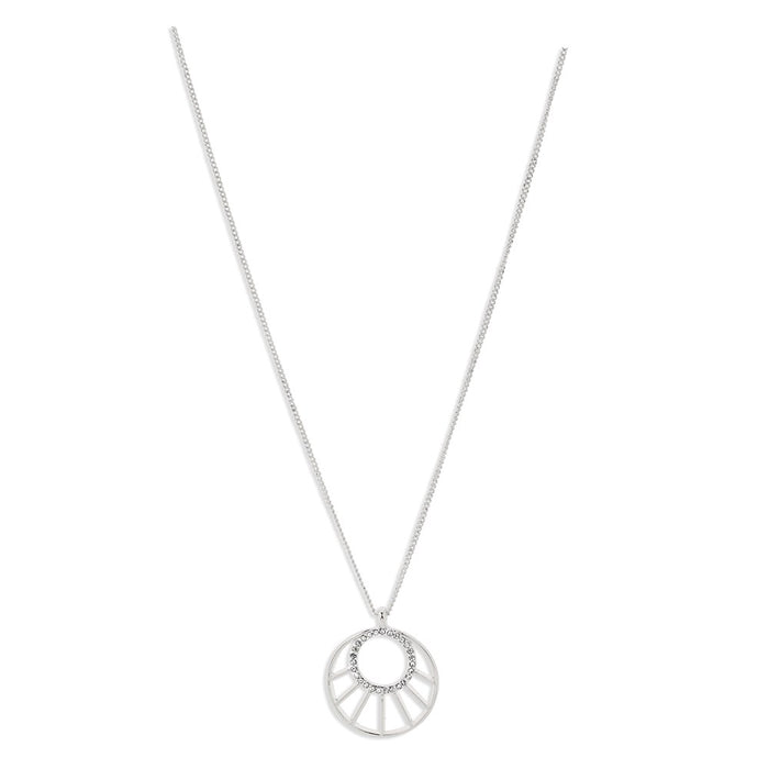 Cassie Pi Necklace - Silver Plated - Crystal