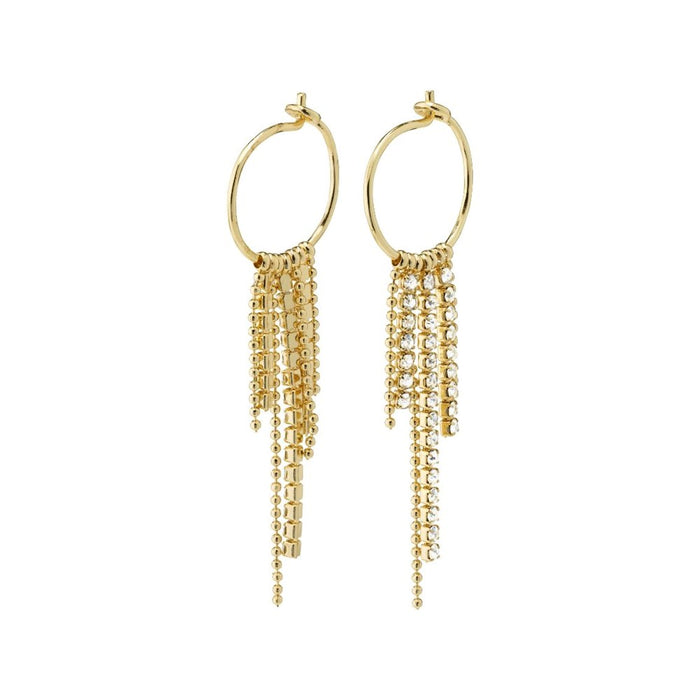 Maja Crystal Waterfall Hoop Earrings - Gold Plated