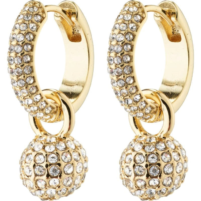 Edtli Crystal Hoop Earrings - Gold Plated