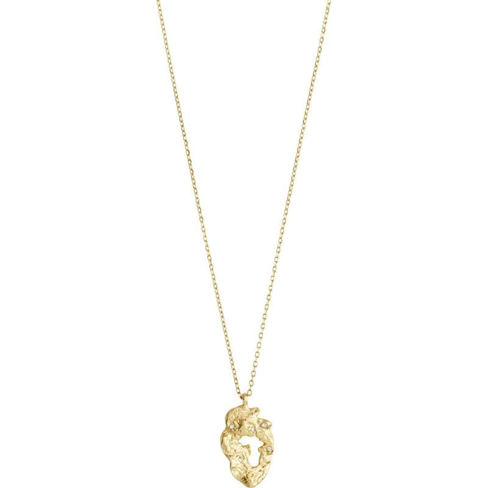 Quinn Recycled Organic Shaped Pendant Necklace - Gold Plated