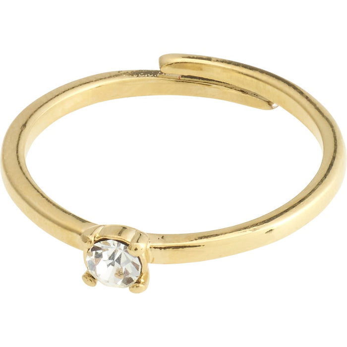 Lulu Recycled Crystal Stack Ring - Gold Plated