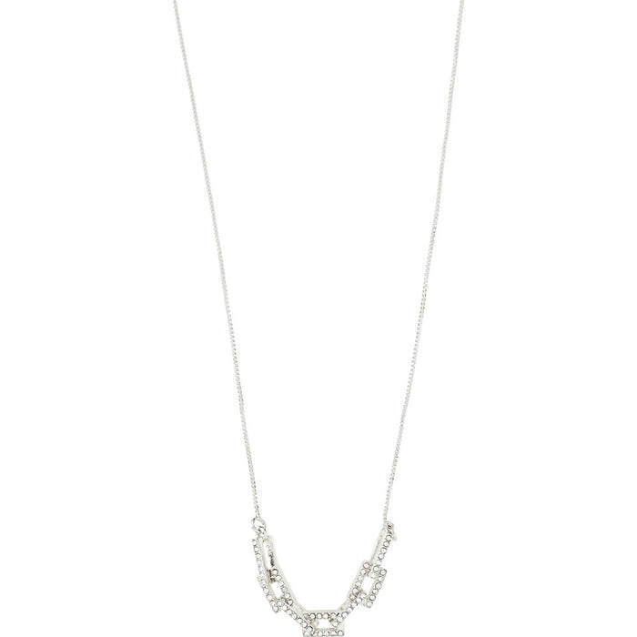 Coby Recycled Crystal Pendant Necklace - Silver Plated