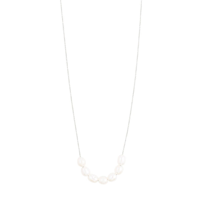 Chloe Necklace - Silver Plated - White