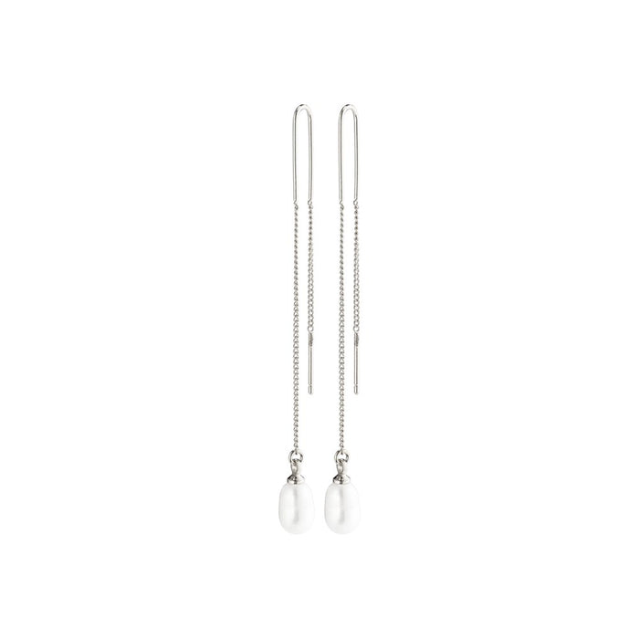 Chloe Earrings - Silver Plated - White