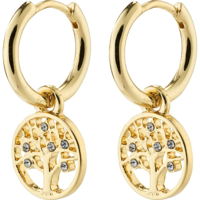 Iben Recycled Tree-Of-Life Hoop Earrings - Gold Plated