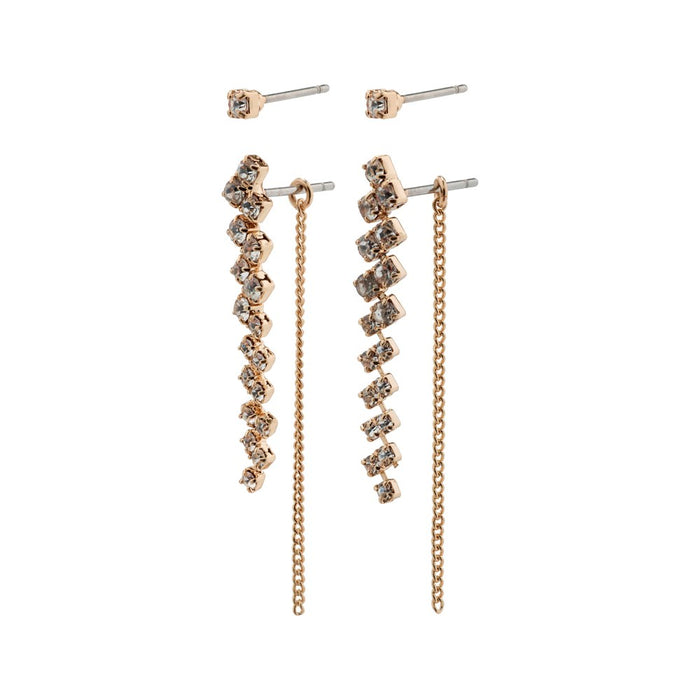 Jolene Earrings - Rose Gold Crystal