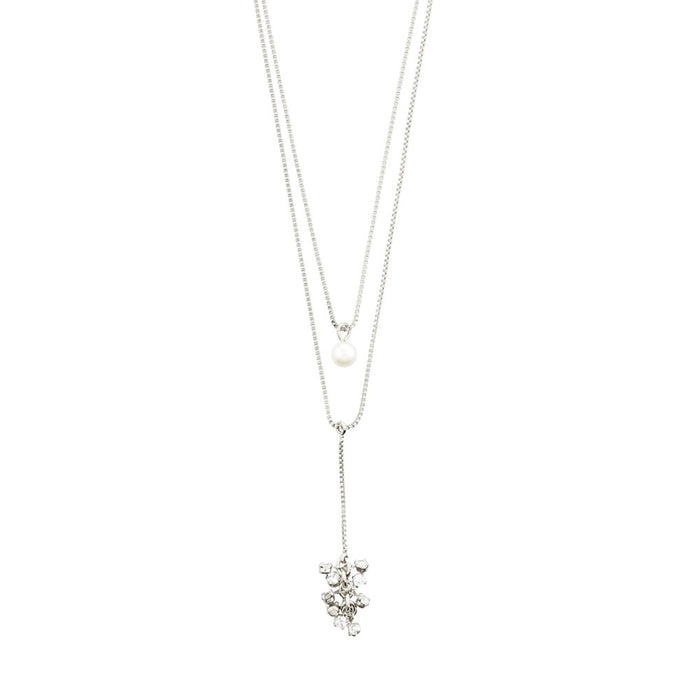 Jolene Necklace - Silver Plated White