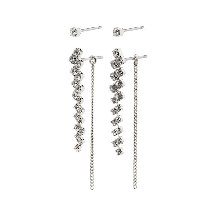 Jolene Earrings - Silver Plated Crystal