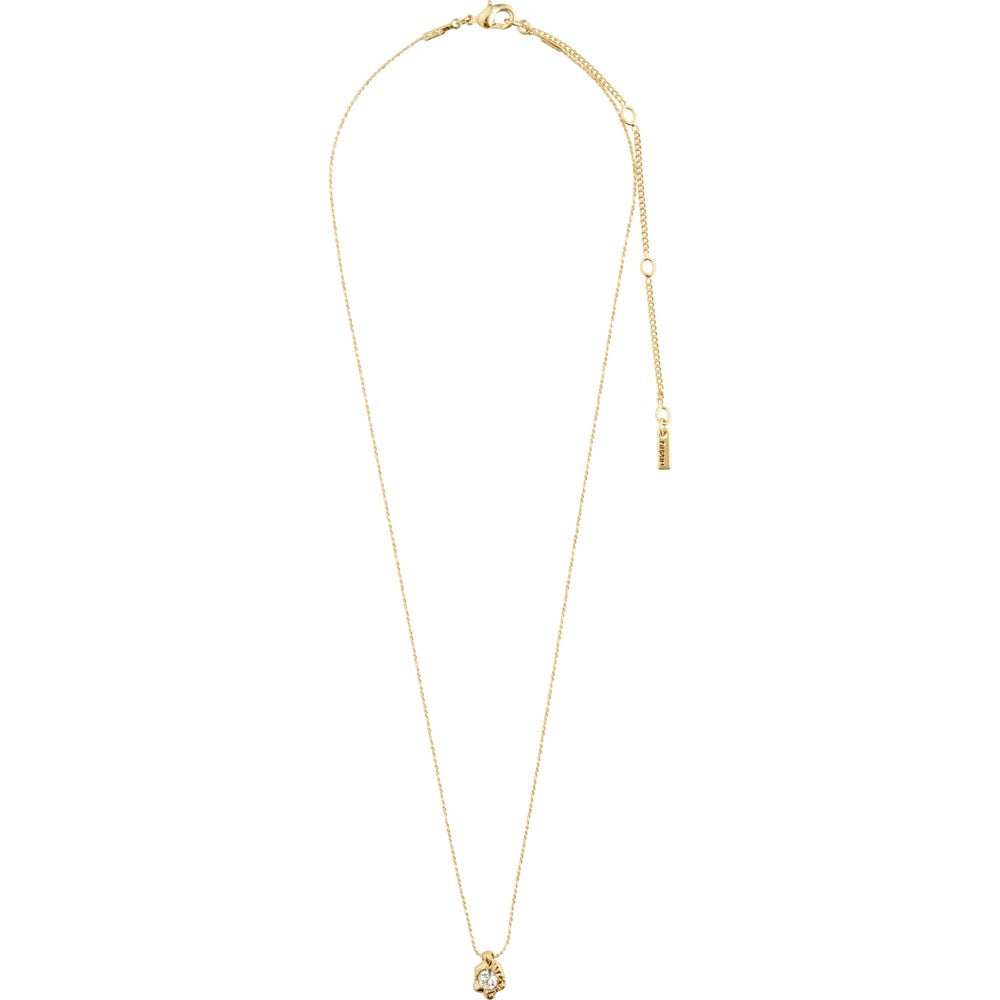 Tina Recycled Crystal Pendant Necklace - Gold Plated