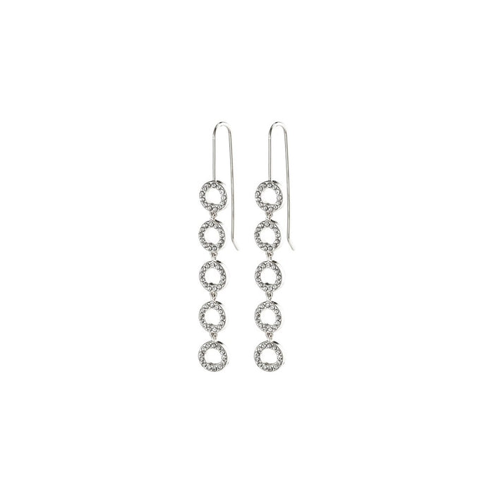 Tessa Earrings - Silver Plated - Crystal