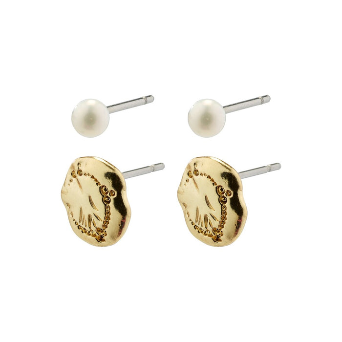 Jola Earrings - Gold Plated White