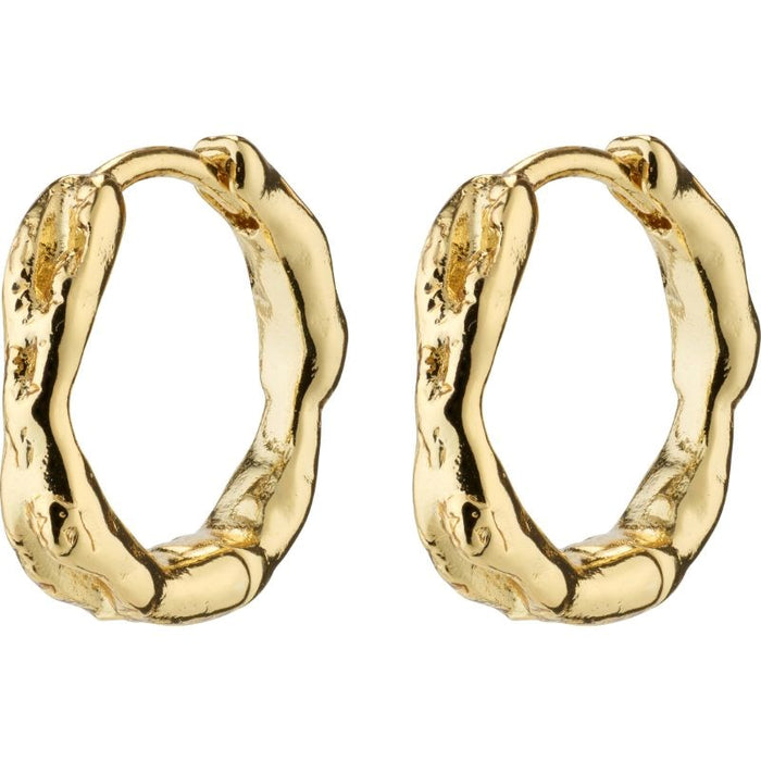 Eddy Recycled Organic Shaped Small Hoops - Gold Plated