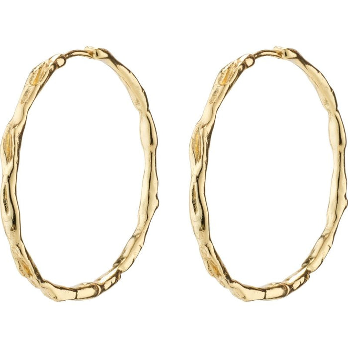 Eddy Recycled Organic Shaped Maxi Hoops - Gold Plated