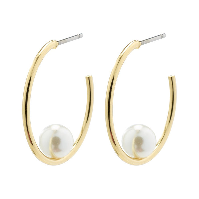 Eline Earrings - Gold Plated White