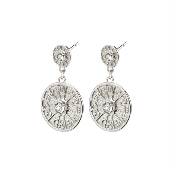 Fia Earrings - Silver Plated - Crystal